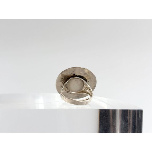 Siam Thai Made Nielloware Mekkala Goddess 925 Sterling Silver Vintage Ring sz 5 - Picture 5 of 16